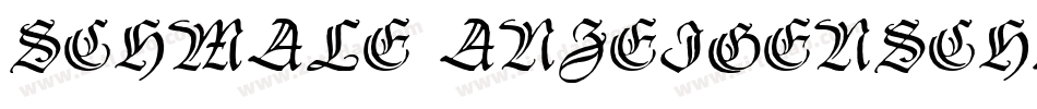 Schmale Anzeigenschrift Zier字体转换